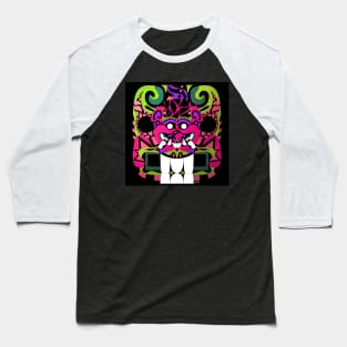 smile panther in el salvador codex style ecopop cat design wallpaper tribal art Baseball T-Shirt